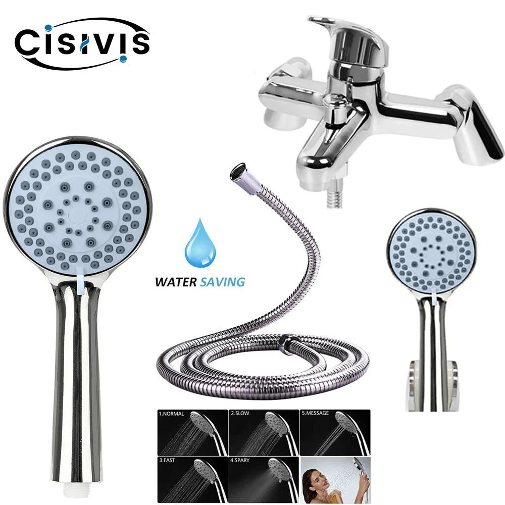 Chrome Bath Shower Mixer Tap with Handheld Shower Set, Ceramic Discs – Deck Mounted Bath Filler