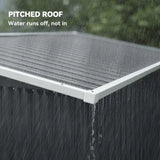 Outsunny 7.5 x 4.3ft Galvanised Metal Garden Shed with 3 Lockable Doors and Vents, Dark Grey