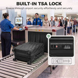HOMCOM 2-Piece Hard Shell Luggage Set with TSA Lock and Spinner Wheels – 12/20 Inch Suitcases, Black