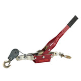 4 Ton Dual Gear Hand Winch with Double Hooks – Heavy Duty Wire Rope Cable Puller, 1.7m Rope