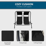 Outsunny Two-Seat Garden Swing Chair with Removable Protective Canopy and Cup Holders – Powder-Coated Steel Frame, Black