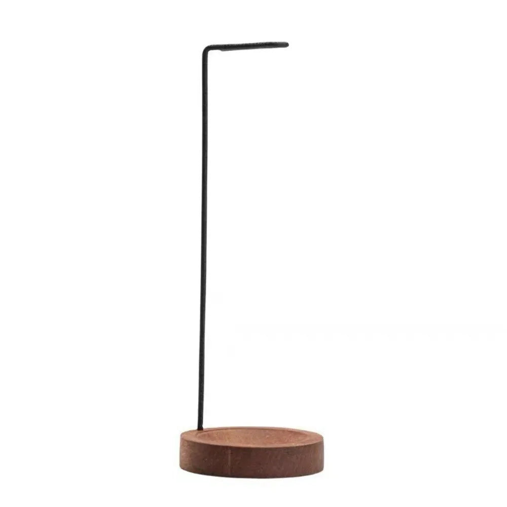 Wooden Incense Holder Burner with Glass Ash Catcher – Black Walnut Base and Brass Holder, Home or Office