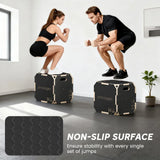 SPORTNOW Non-Slip Wooden Plyo Box with Cut-Out Handles, 3 Heights – Corner-Free Jump Box for Home Gym Training