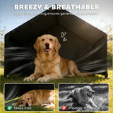 PawHut Outdoor Dog Shade Shelter with Canopy – Steel Frame Dog House for Small, Medium & Large Breeds