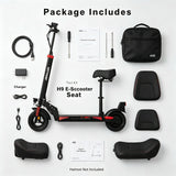 H9 Electric Scooter with Seat, 500W Peak Motor & 48V 15.6Ah Battery – Foldable Adult Commuter E-Scooter