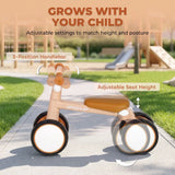 AIYAPLAY Foldable Baby Balance Bike for 1–2 Years with Adjustable Seat and EVA Tyres – No Pedal Toddler Ride-On, Pink