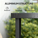 Outsunny 78 cm Square Garden Dining Table for 4 with Aluminium Frame – Waterproof Wood-Effect Outdoor Table