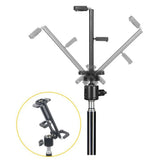 2m Adjustable Tablet & Phone Floor Tripod Stand with Ball Head and Clips – Foldable Stand for Devices 4–10.6"
