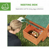 PawHut Wooden Chicken Coop with Nesting Box, Pull-Out Tray, Sliding Window and Waterproof Roof – Hen House