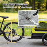 PawHut Dog Bike Trailer with Flip-Down Ramp Tailgate, Quick-Release Frame, Universal Coupler and Reflectors – Yellow