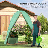 Outsunny Walk-In Polytunnel Greenhouse with Sandbags, 2 Zipped Doors & Mesh Windows, 1.8 x 1.8 x 2 m, Green