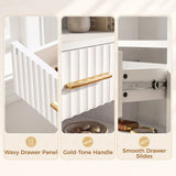 HOMCOM Narrow Tall Bookcase with Drawer and 6 Open Shelves, 182 cm Space-Saving Bookshelf, White
