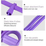 Multi-Function Tension Rope 6Tube Gym Fitness Foot Pedal Exerciser Pull Band New-Purple
