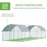 PawHut Walk-In Galvanised Chicken Run with Water-Resistant Covers – Poultry Playpen for Chickens & Ducks