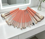 25-Piece Makeup Brush Set with Synthetic Bristles – Foundation, Concealer, Blush and Eyeshadow Brushes, Pink