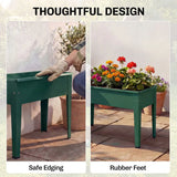 Outsunny Metal Raised Garden Bed on Legs with Drainage Hole, 60 x 27 x 45cm, 20L, Green