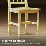HOMCOM Dining Chairs Set of 2 with Slat Back, Pine Wood Frame – Farmhouse Kitchen Chairs, Natural