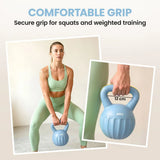 SPORTNOW 6kg Kettlebell with Non-Slip Handle & Flat Base – Sand-Filled Strength Training Weight, Blue