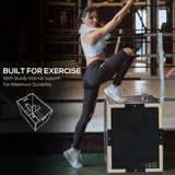 SPORTNOW 3-Height Wooden Plyo Jump Box with Non-Slip Surface & Handles – Home Gym Step Up Box, Black