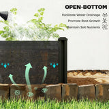 Outsunny Vinyl Raised Garden Bed Kit with Slotting Legs and Open Bottom – Modular 2 x 2 x 1ft Planter, Dark Grey