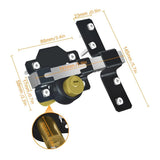 70mm Double-Sided Garden Gate Lock with Long Throw Bolt, Brass Cylinder and 5 Keys – Black