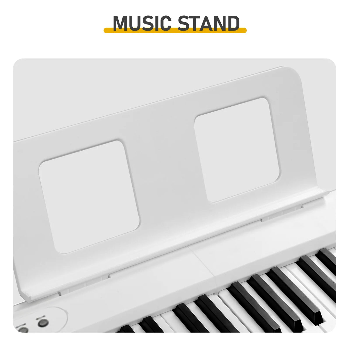 88 Key Folding Digital Piano with Semi-Weighted Keys, Bluetooth MIDI & Stand – Portable Keyboard, White