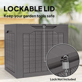 Outsunny 97L Waterproof Garden Storage Box with Handles and Padlock Loop – Outdoor Container, Brown
