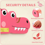AIYAPLAY Wall-Mounted Montessori Busy Board with Xylophone – Dinosaur Toddler Learning Centre, Pink