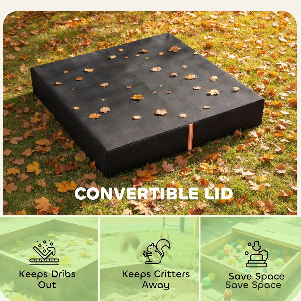 AIYAPLAY Waterproof Sandbox Cover with Drawstring and Elastic Band – UV Protection, Fits 148-152 cm Sandpits