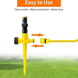 8 Piece 360° Rotating Garden Lawn Sprinkler Spike Set – Automatic Watering Hose Sprinklers, Yellow