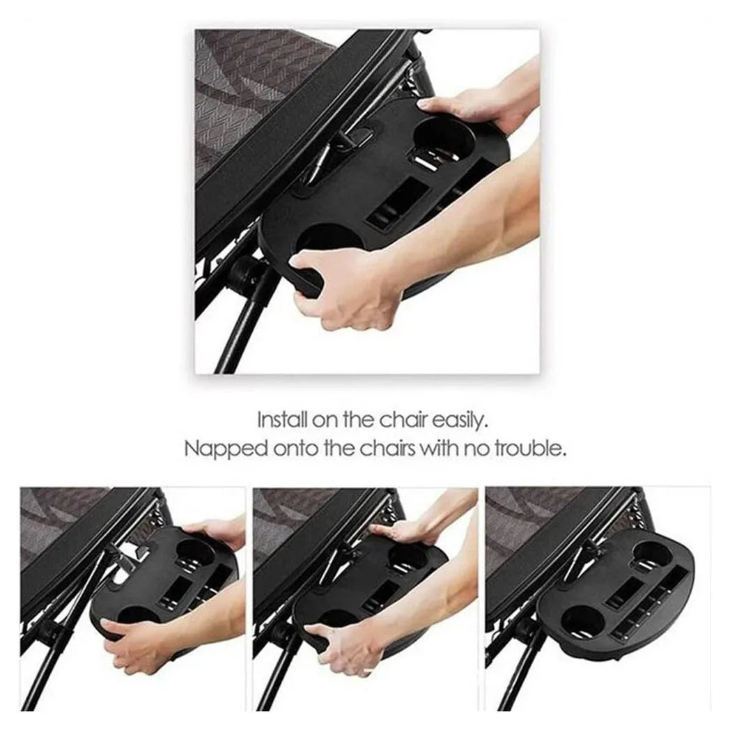 Clip-On Camping Chair Side Tables, Set of 2 – Cup Holder and Phone Tray for Outdoor Chairs
