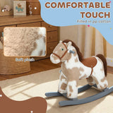 AIYAPLAY Baby Rocking Horse with Realistic Sounds & Bunny Toy – Plush Ride-On Animal Rocker for Ages 2-5, Brown