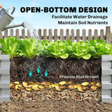 Outsunny 120 x 120 cm Raised Garden Bed with Galvanised Steel Frame – Open Base Planter for Vegetables and Herbs