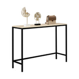 Industrial Style Console Table with Metal Frame – Single-Layer Entryway & Sofa Side Table, Light Walnut