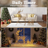Outsunny Lighted Rattan Reindeer & Sleigh – 2 Piece