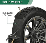 14 Inch 3.50-8 Solid PU Wheelbarrow Wheel – Puncture-Proof Heavy Duty Tyre for Handcarts, Black