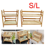2-Tier Wooden Countertop Organiser Rack – Multipurpose Kitchen Storage Shelf, Large