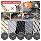 65-Piece Plastic Welding Rod Kit – TPO, ABS, PP, PE & PU Rods with Metal Foil, Steel Mesh and Sandpaper