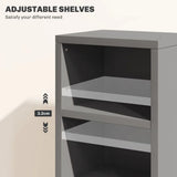 HOMCOM Set of 2 CD Media Tower Shelf Units with Adjustable Shelves, 204 CD Capacity – High Gloss Grey