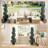 HOMCOM Artificial Lavender Topiary Tree Set of 2