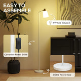 HOMCOM Modern Floor Lamp with Rotatable Head – White
