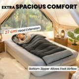 Outsunny 3-Season Sleeping Bag for Adults with L-Shaped Zip – Lightweight, Compact Camping Sleeping Bag, Black