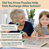 Wooden Jigsaw Puzzle Board with 6 Sliding Drawers – Portable Puzzle Storage Table, Holds 60 Pieces