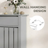 HOMCOM Rustic-Look Radiator Cover with Top Drawer, 93 x 88.5cm – Slimline Heater Guard, Grey