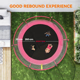 SPORTNOW 10ft Outdoor Trampoline with Enclosure Net, Padded Poles & Spring Cover – Garden Trampoline, Pink