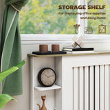 HOMCOM Radiator Cover with Open Storage Shelves and Vertical Slats – Heater Cabinet for Living Room & Hallway, White