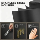 HOMCOM 40L Sensor Bin with Soft-Close Lid – Stainless Steel Automatic Touchless Motion Sensor Kitchen Bin, Black