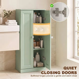 HOMCOM Narrow Bathroom Cabinet with 2 Doors & 4 Tiers – Slim Freestanding Storage Cupboard