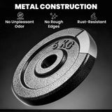 SPORTNOW Weight Plates Set, 4 x 5kg Metal Discs with 1"/2.5cm Hole – Dumbbell & Barbell Plates for Home Gym