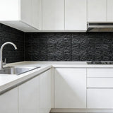 3D Brick Effect Self-Adhesive Foam Wall Stickers, 30/60 Piece Set – Waterproof XPE Wall Panels, Black
